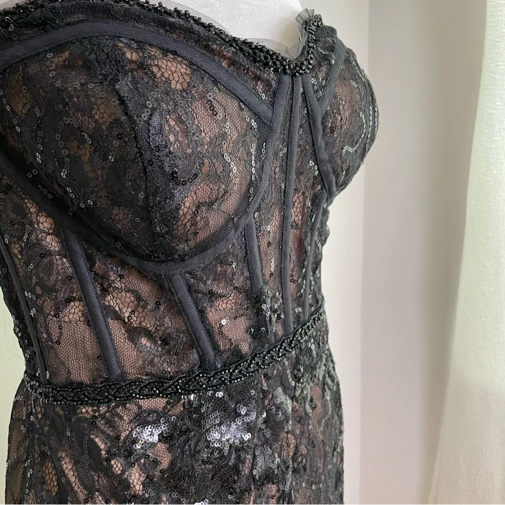 DAVID'S BRIDAL Galina Signature Strapless Corset Gown Tulle Dress #WBM3095 Prom - Picture 11 of 16